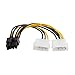 Aexit 6-Inch LP4 Cables & Interconnects to 6 Pin PCI Express Video Card Power Cable Adapter for Cables (LP4PCIEXADAP) 18CM