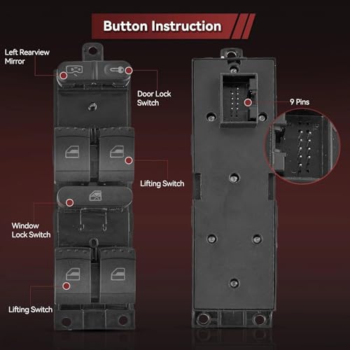 Interrupteur de lève-vitre VW commande de vitre Golf 4 MK4 Passat B5 Bora 1J4959857D bouton