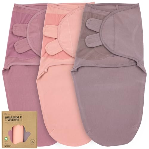 Image of Bublo Baby Swaddles for Newborns – 3-Pack Infant Swaddles 3-6 Months – Adjustable Swaddle Sleep Sack – Soft Organic Cotton Baby Wrap for Safe & Cozy Sleep