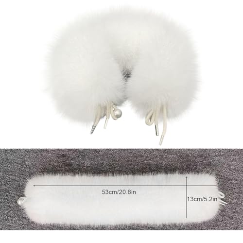 Eforcase Faux Fur Collar Shawl Wrap Stole Collar Coat Accessory Winter Furry Neck Warmer Cold Weather Fuzzy Scarf2