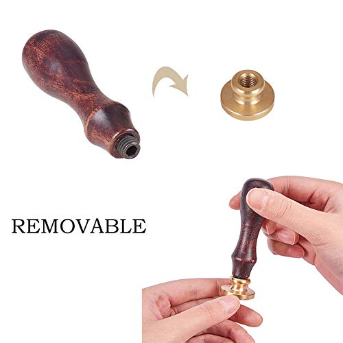 CRASPIRE Halloween Wax Seal Stamp Opera Sealing Wax Stamp Retro Wax Seal 25mm Removable Brass Seal Wood Handle for Christmas Xmas Party Holiday Envelopes Invitations - Image 3