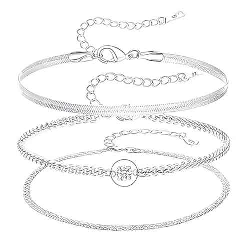 LAKPYN 3pcs 925 Plata Esterlina Ajustable Pulsera De Las Mujeres Apilables Pulsera De Plata Joyería Para Mujeres Niñas