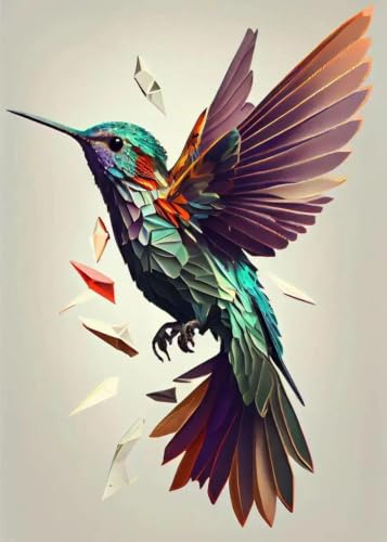 Láminas de acuarela con pájaros coloridos y flores, arte decorativo 50x70cm