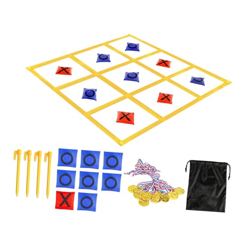 Juguetes exterior para fiestas de jardín estilo Tic Toe y sudoku amarillo