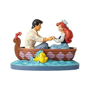 Enesco Disney Traditions by Jim Shore The Little Mermaid Ariel and Prince Eric in Rowboat Figurine, 6.126 Inch, Multicolor