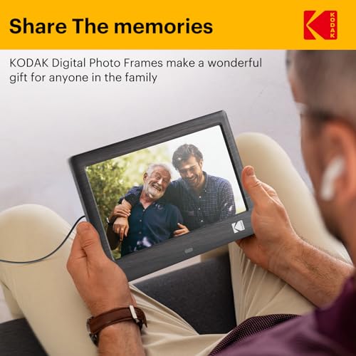 Image of KODAK 7 Inch Digital Picture Frame with Remote Control, 1024x600 HD Display Digital Photo Frame, USB or SD Card Required, Auto-Rotate, Supports Photo /Video /Music /Calendar /Slideshow
