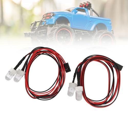 Luz LED para Carro RC, Luz RC Universal Leve 2 Unidades Fácil de Instalar para Caminhão RC (Luz bran