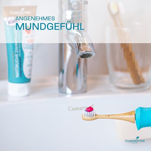 truemorrow Nachhaltige Ersatzbürsten aus Bambus für Philips Sonicare Kids Schallzahnbürste | 2er Set | plastikfreier biologisch abbaubarer Griff | vegan | Weiche Borsten – Bild 3