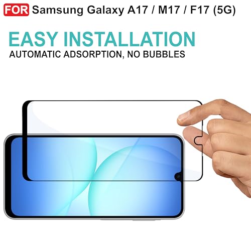 Image of CEDO Tempered Glass for Samsung Galaxy A17 / M17 / F17 (5G) | Screen Protector Full HD Quality Tempered Glass Anti-Scratch Edge to Edge Coverage with Easy Installation Kit (Black)