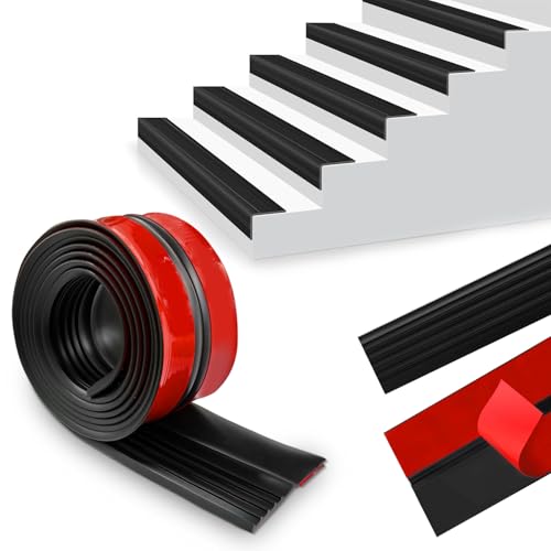 Perfil autoadhesivo para bordes de escaleras, 4 m, antideslizante, para exteriores e interiores