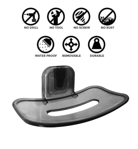 Image of KROYWEN Plastic Soap Holder for Bathroom | Soap Dish | Soap Holder for Shower Bathroom | Soap Case for Kitchen | Soap Stand for Bathroom Wall | Bathroom Accessories (Black Transparent) (Pack of 2)