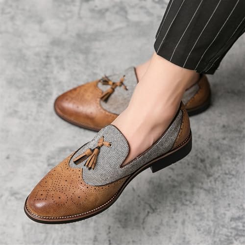 Men Dress Oxford Shoes Tassel Italian Leather Uniform Slip On Breathable Low Top Shoe for Business Office Party Wedding3