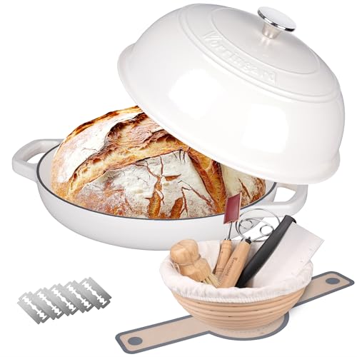 VORRINGARD Enameled Cast Iron Dutch Oven Pot with Lid, Bread