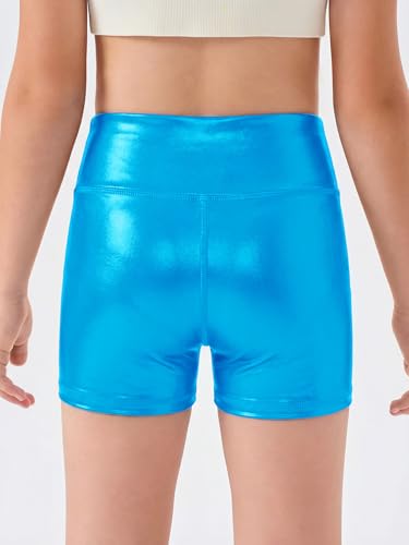 Image of Haloumoning Girls Athletic Shorts Kids High Waisted Yoga Dance Biker Shorts Comfy Gymnastics Shorts 5-14Y