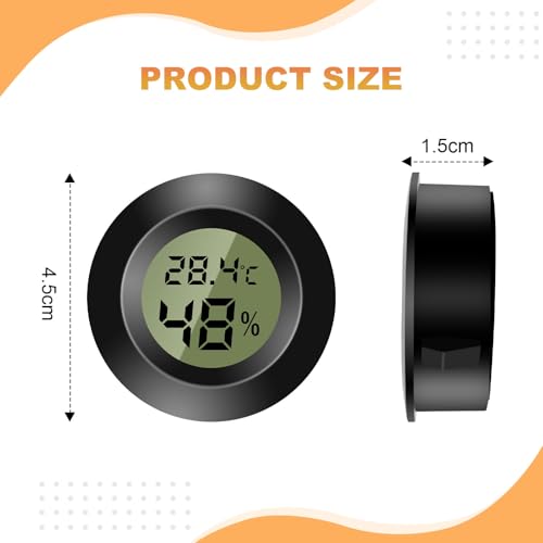 3 Stück Mini Digital Hygrometer Thermometer Rund Luftfeuchtigkeitsmessgerät Temperatur Feuchtemessgerät Fahrenheit (℉) or Celsius(℃) für Innenraum Büro Wohnzimmer (Batterien Enthalten) (3)