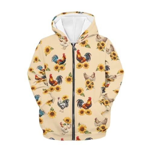 Sweat à capuche zippé fille veste imprimée vêtement enfant L