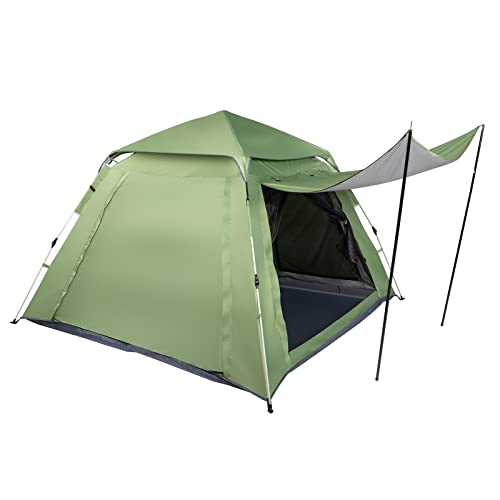 Carpa de Camping para Cuatro Personas Verde 240x240x150 cm miniatura 2