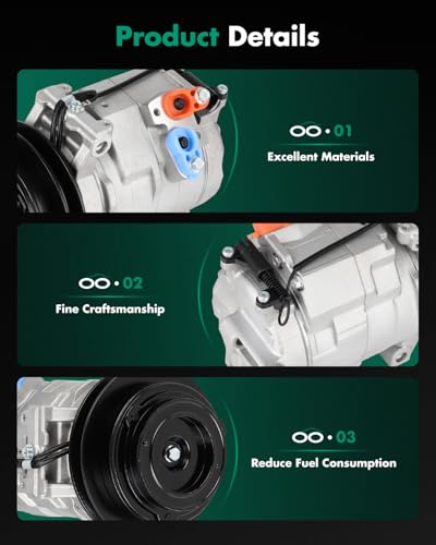 Image of SCITOO AC Compressor for Dodge for Sprinter 2500 2.7L 2003-2006 | Fast Cooling, Ultra Low Noise (≤72 dB)Air Conditioner Compressor with Clutch, Easy Installation, 5117668AA 68012250