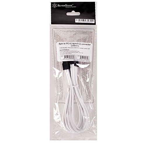 Image of SilverStone Technology PP07-PCIW Sleeved Extension Power Supply Cable with 1 x 8-Pin to PCI-E 8-Pin Connector PP07-PCIW-x