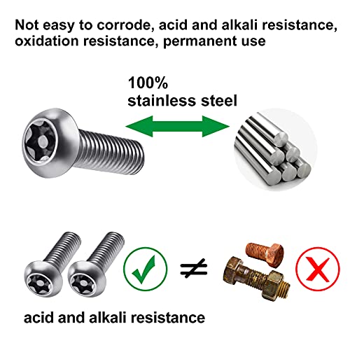 KAKOUKA Anti Theft License Plate Screws, RustProof License Plate Bolts