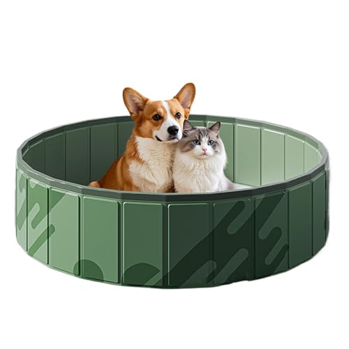 Piscina de perros plegable, piscina para perros - Bañera de natación de cachorro de alta resistencia - Piscina sin deslizamiento para perros bañera de baño plegable portátil con drenaje de agua para a