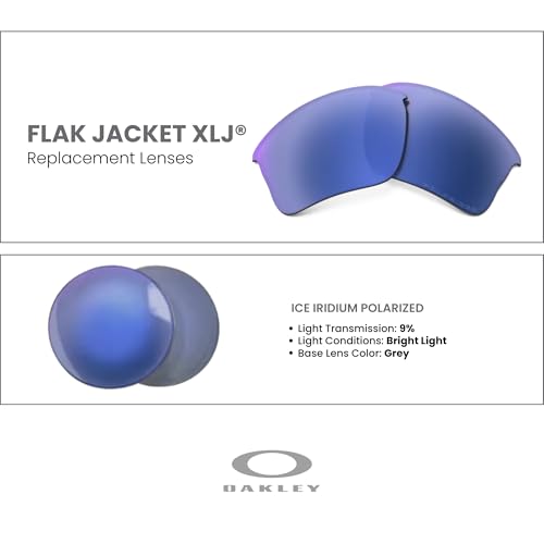 Image of Oakley Flak Jacket XLJ OO9009 Replacement Lenses for Men for Women | In Black Iridium, Prizm Daily & Prizm Golf. Polarized options available. Bonus 4-piece care kit included.