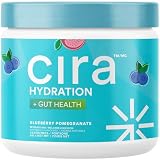 Hydratation + poudre pour santé intestinale (45 portions), Mélange pour boisson canadienne avec pré et probiotiques pour digestion, hydratation et récupération, Aromatisé à la stévia – Myrtille