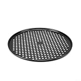 Rehoetom Molde para pizza perforado grueso, para hornear pizza con queso en hornos, hornea corteza crujiente con circulación uniforme de aire, versátil para hornear al horno (negro)