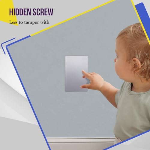 Image of ENERLITES Screwless Blank Wall Plate, Child Safe Blank Device Outlet Cover, Standard Size, 1-Gang 4.68 inch x 2.93 inch, Polycarbonate Thermoplastic, UL Listed, SI8801-SV-5PCS, Glossy, Silver, 5 Pack