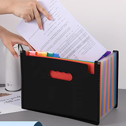 Pasta de arquivo expansível A-Z com 24 bolsos – Organizador de armazenamento de documentos de recibo