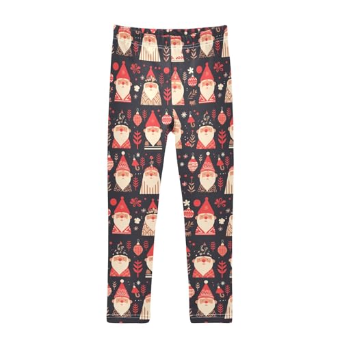KLL Christmas Texture Gnomes Red Candies Toddler Girl Athletic Leggings Soft High Waisted Pants Sports