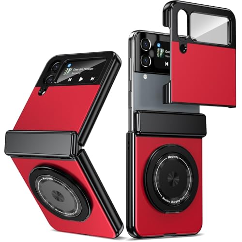 Étui magnétique Samsung Galaxy Z Flip 3 rouge à charnière protectrice