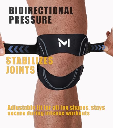Image of 2 Pack Patella Knee Brace with Gel Pads,Adjustable Patellar Tendon Support Strap for Women and Men,Knee Pain Relief for Tennis,Running,Workout (Line patella knee brace, One Size)