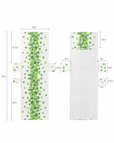 St. Patrick's Day Beach Lounge Chair Towel Cover, Soft Chaise Lounge Towel with Side Pockets Patio Pool Chairs Cover for Beach/Pool Sunbathing 29x85 Lucky Clover Green Watercolor