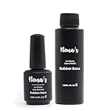 Nena's Elastic Rubber Base Coat Set - 15 mL / 0.5 fl oz Bottle + 120 mL / 4 oz Refill | UV/LED Curable Correcting Base with Enhanced Adhesion, Soak Off Formula for Professional Nails