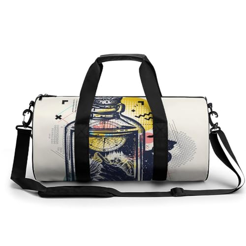 Sac de sport gym compact 45cm duffel bag voyage avec bouteille boussole pour ne rien oublier