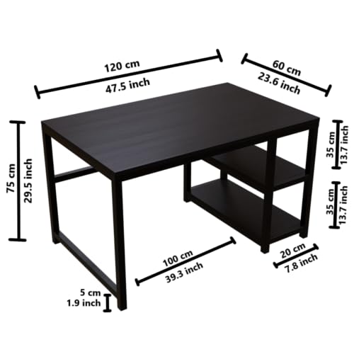 Riyan Luxiwood® Carter Computer Table with Open Storage Made MDF I Large Study Table (Large, Brown) - Image 2