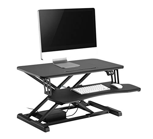 Electric Standing Desk | Height Adjustable Motorized Desk fits 2 Monitors, 32" Wide