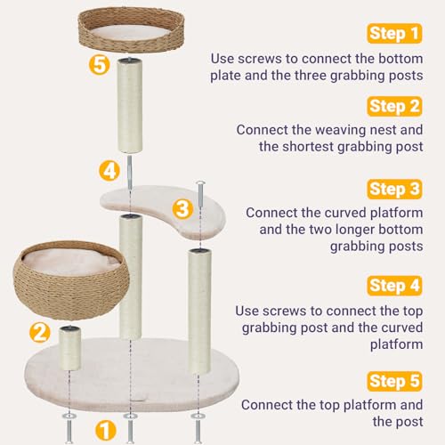 Árbol moderno para gatos de interior de 35.4" miniatura 5
