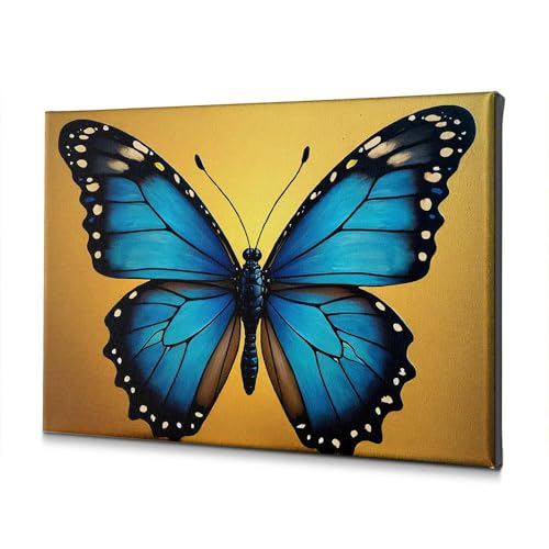 Toile murale papillon bleu 40x60cm pour décoration salon
