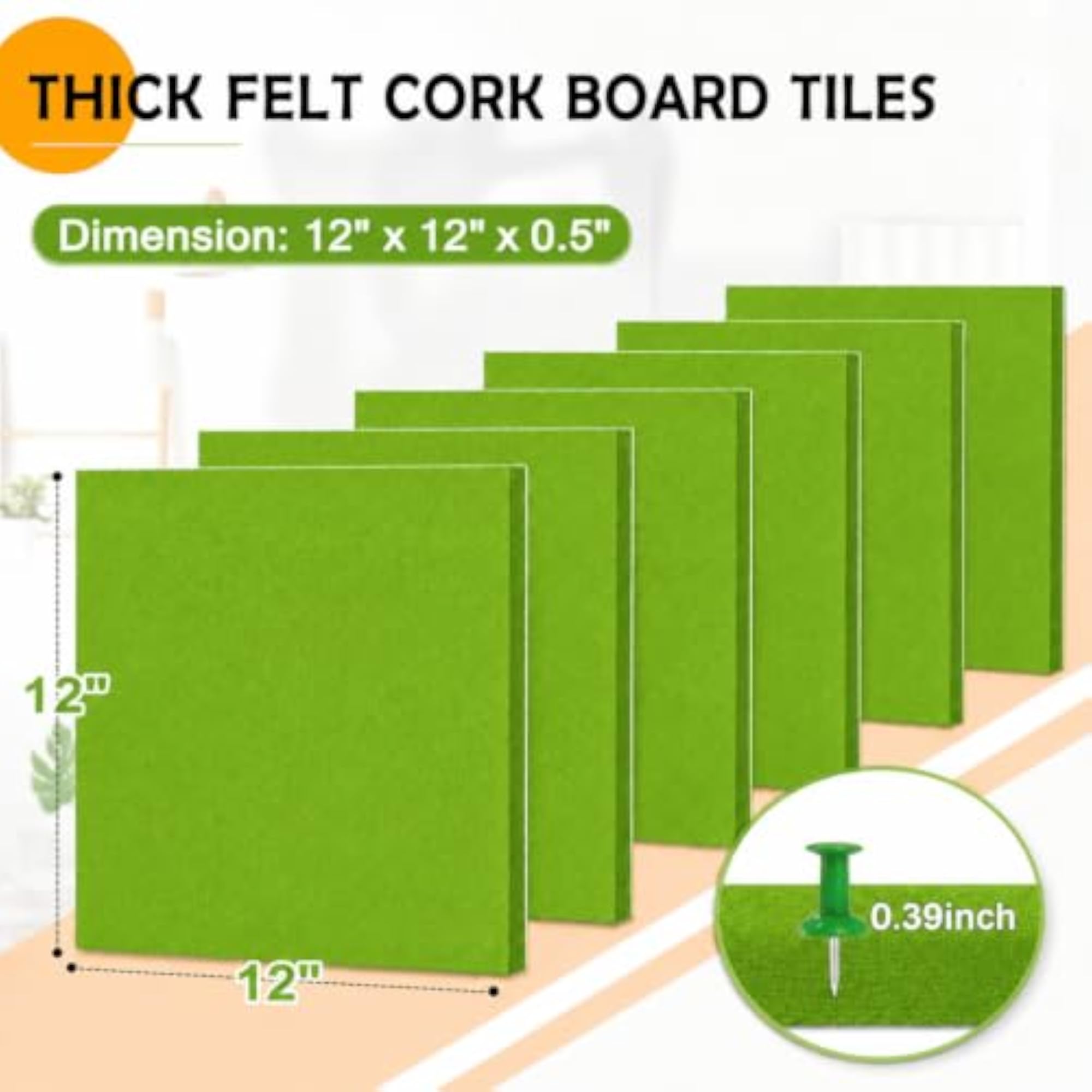 Acoustic Wall Square Pinboard, Pack of 6