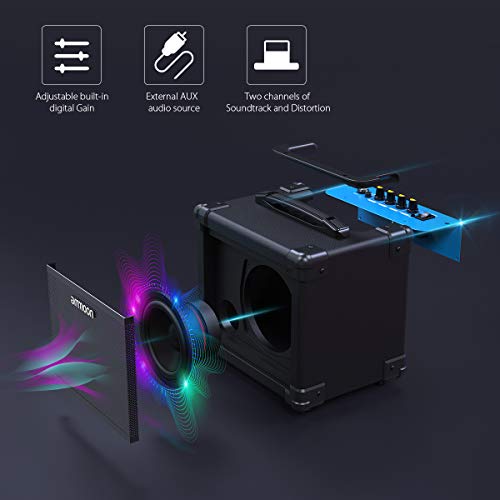 summina GA-10 10W Amplificateur De Guitare Électrique Amp Haut-parleur BT Prend En Charge Mode Clean/Distorsion AUX En Gain Bass Treble Volume Control - Les Beatles, Paul McCartney, John Lennon, RIngo Starr, George Harrison summina GA-10 10W Amplificateur De Guitare Électrique Amp Haut-parleur BT Prend En Charge Mode Clean/Distorsion AUX En Gain Bass Treble Volume Control – Image 3