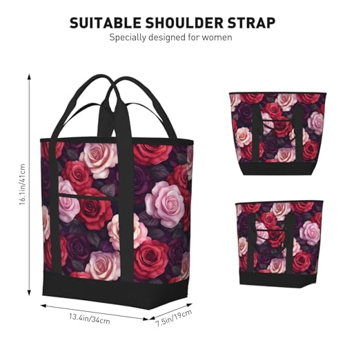 Sac d'épicerie isotherme rose grand format pour courses et repas - 2