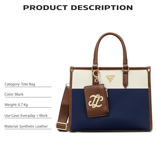 Image of Lavie Signature Women's Ithaca Colourblock Tote Handbag for Women | Tote Bag for Work | Ladies purse | Stylish Shoulder Bag | Gift for Women