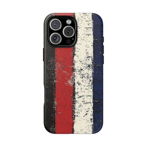 Coque rigide mate iPhone 16 Pro Max à rayures verticales style vieilli noir