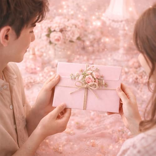 Image of Celebrations Pink Greeting Card Envelopes With Secure Flap, Paper Envelopes for Invitations, Love Letters, Birthday Cards, Thank You Notes, Gift Cards, Envelopes for Letters - Pack of 5