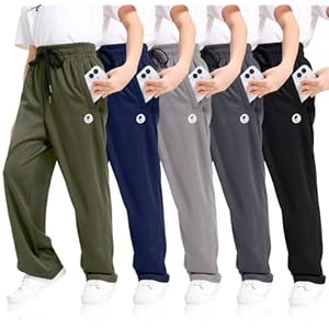 Pantalones deportivos para niños con bolsillos con cremallera, paquete de 5 pantalones deportivos de malla para niños de 5 a 24 años