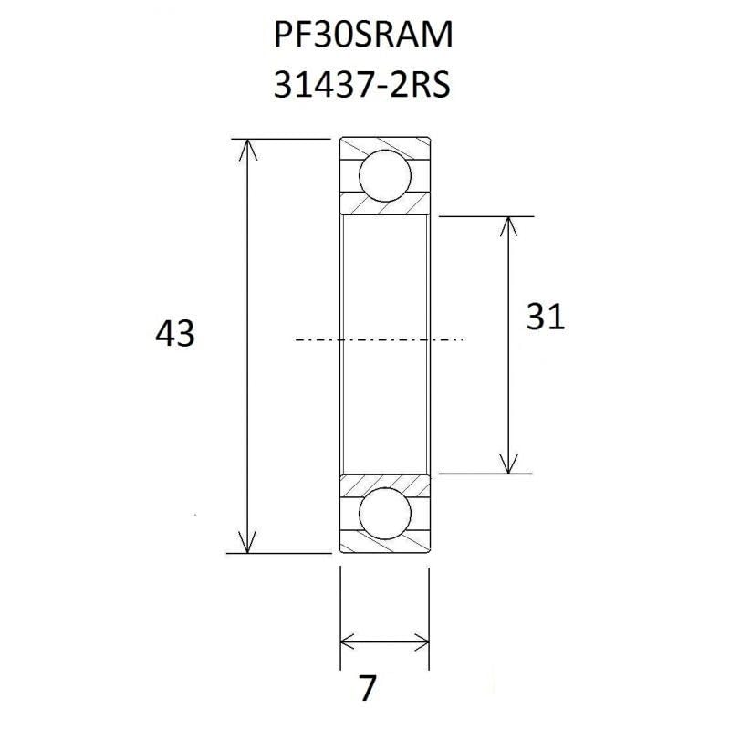 Roulement B3 PF30 Sram Blackbearing boîtier de pédalier vélo route