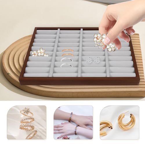Présentoir à bijoux en bois marron Healvian pour boucles - 8
