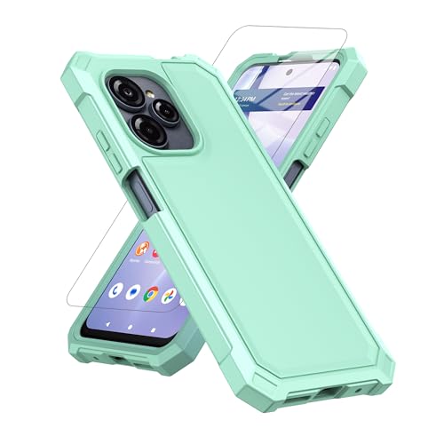 WODAF for BLU View Speed Ultra 5G Case with Screen Protector Hard PC Front Frame and Soft TPU Back Shockproof Bumper Case (Green)